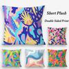Hot Abstract Colorful Pattern Pillow Case Plush Fabric Soft Double Sided Print Home Sofa High Quality Cushion Cover Throw