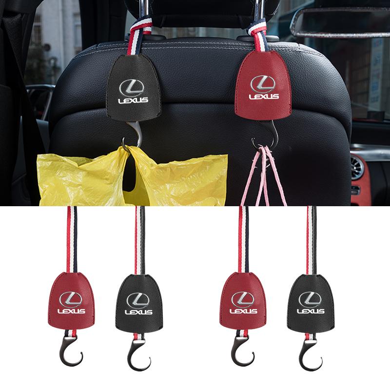 PU Leather Car Seat Back Hooks Universal Interior Accessories For Lexus ES