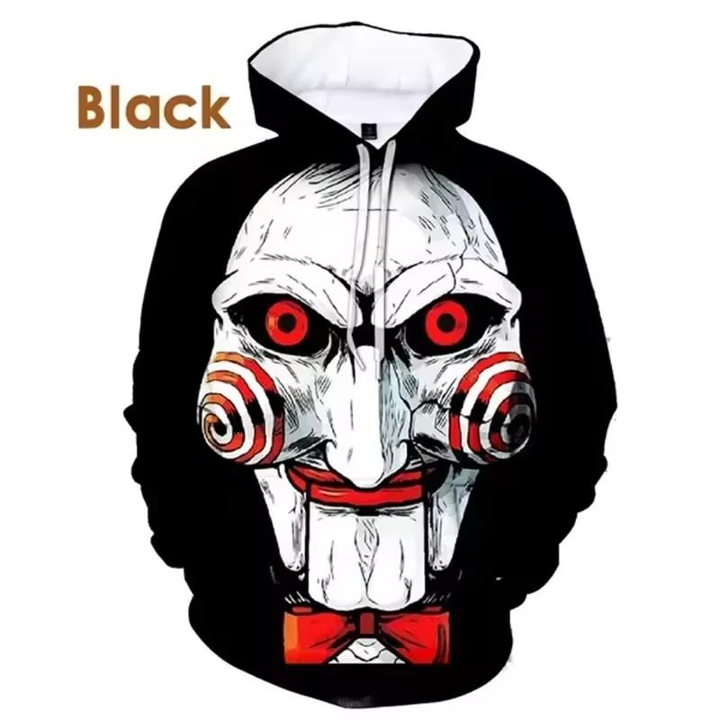 

3D Друк Чоловічі Худі Біллі Маріонетка - Пила Фільм Жахів Страшний Персонаж Вбивця-Пазл Толстовка Повсякденні Пуловери з Капюшоном XL