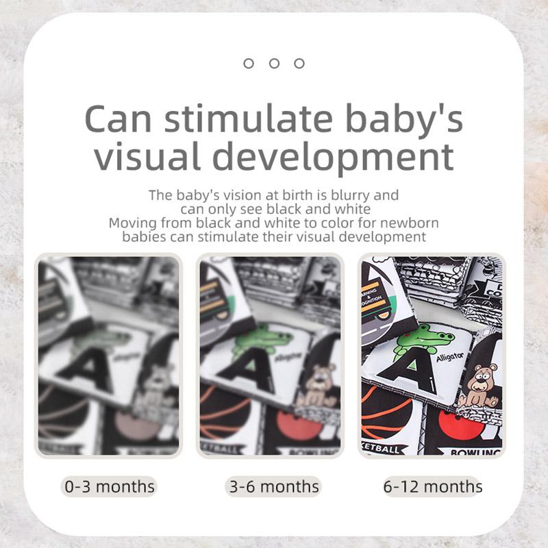 12 Page Cloth Book Montessori Touch And Feel Infant Soft Books Cartoon Animals Interactive Early Education Toys For Baby
