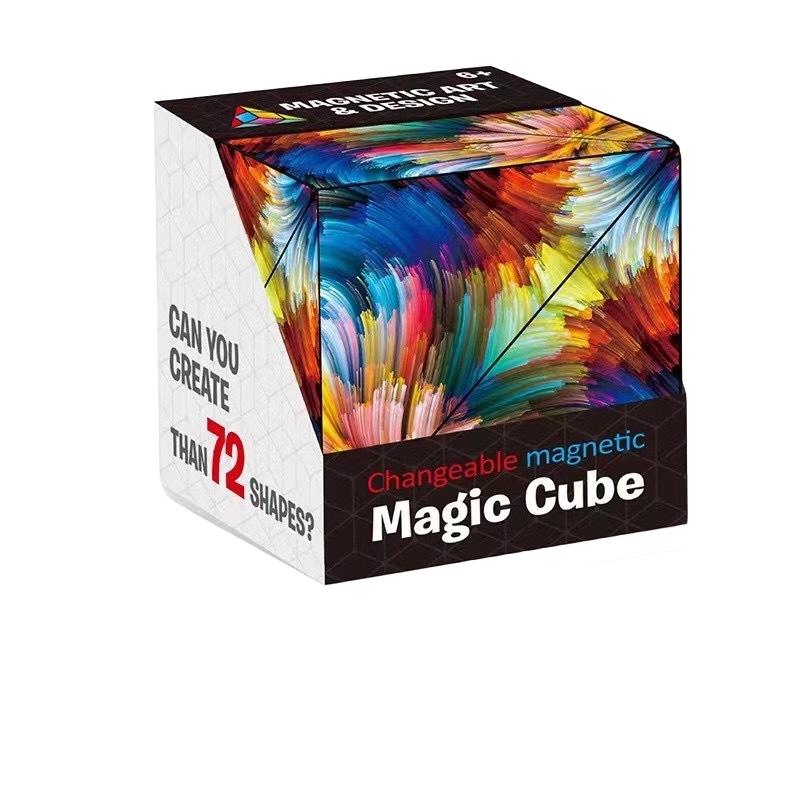 Children's 3d Magnetic Geometric Cube Puzzle Toy Transformable And Interactive