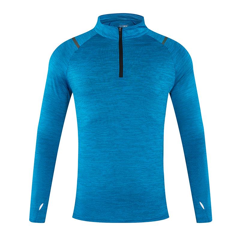 Men's and Women's Quick-Dry Cationic Running Jackets: Loose Fit, Stand-Up Collar, Long-Sleeve T-Shirts.