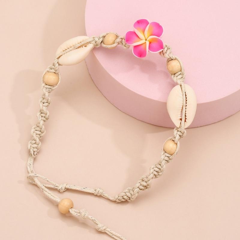 Fashion Shell Anklet Bracelets Beaded Foot Chain Boho Sea Beach Flower Foot Ankle Bracelet for Women and Teen Girls