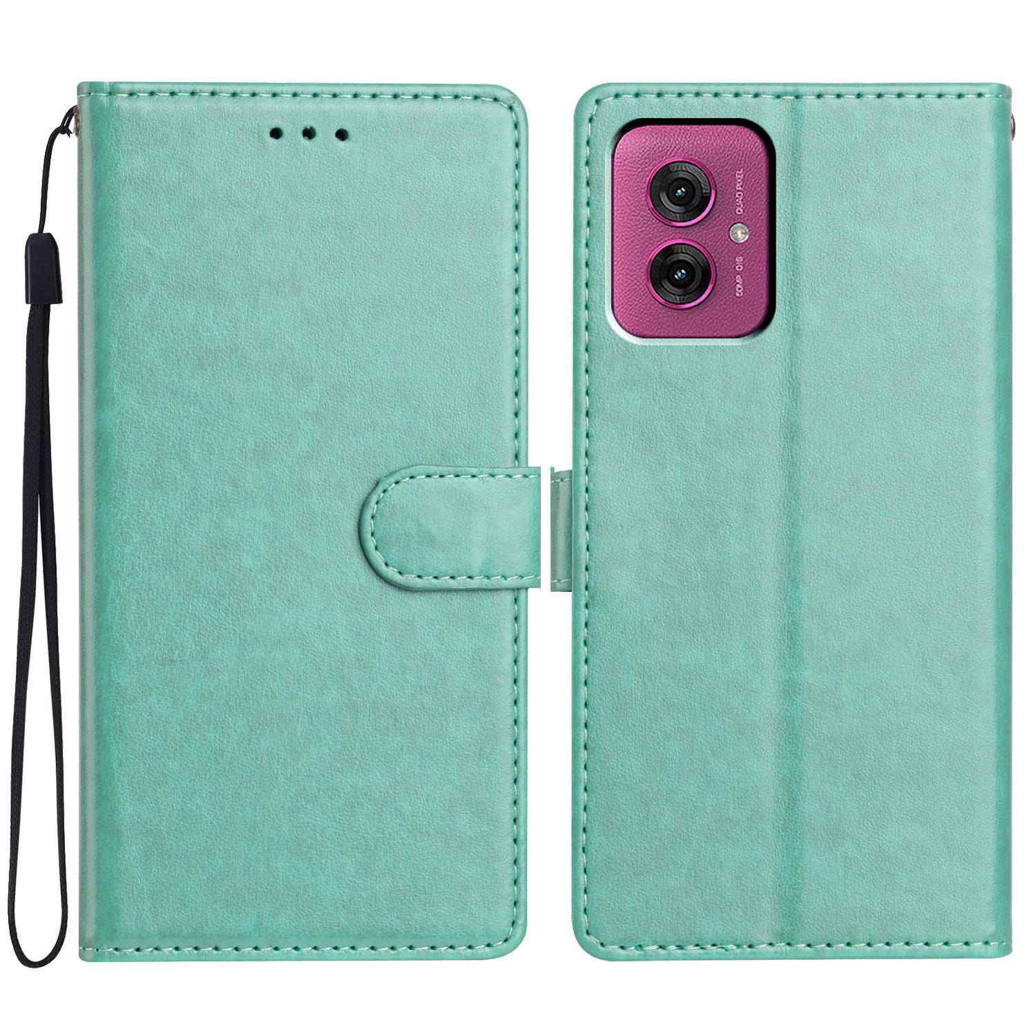 

Для Motorola Moto G55 5G шкіряний чохол-гаманець-підставка для телефону з зручним ремінцем Green