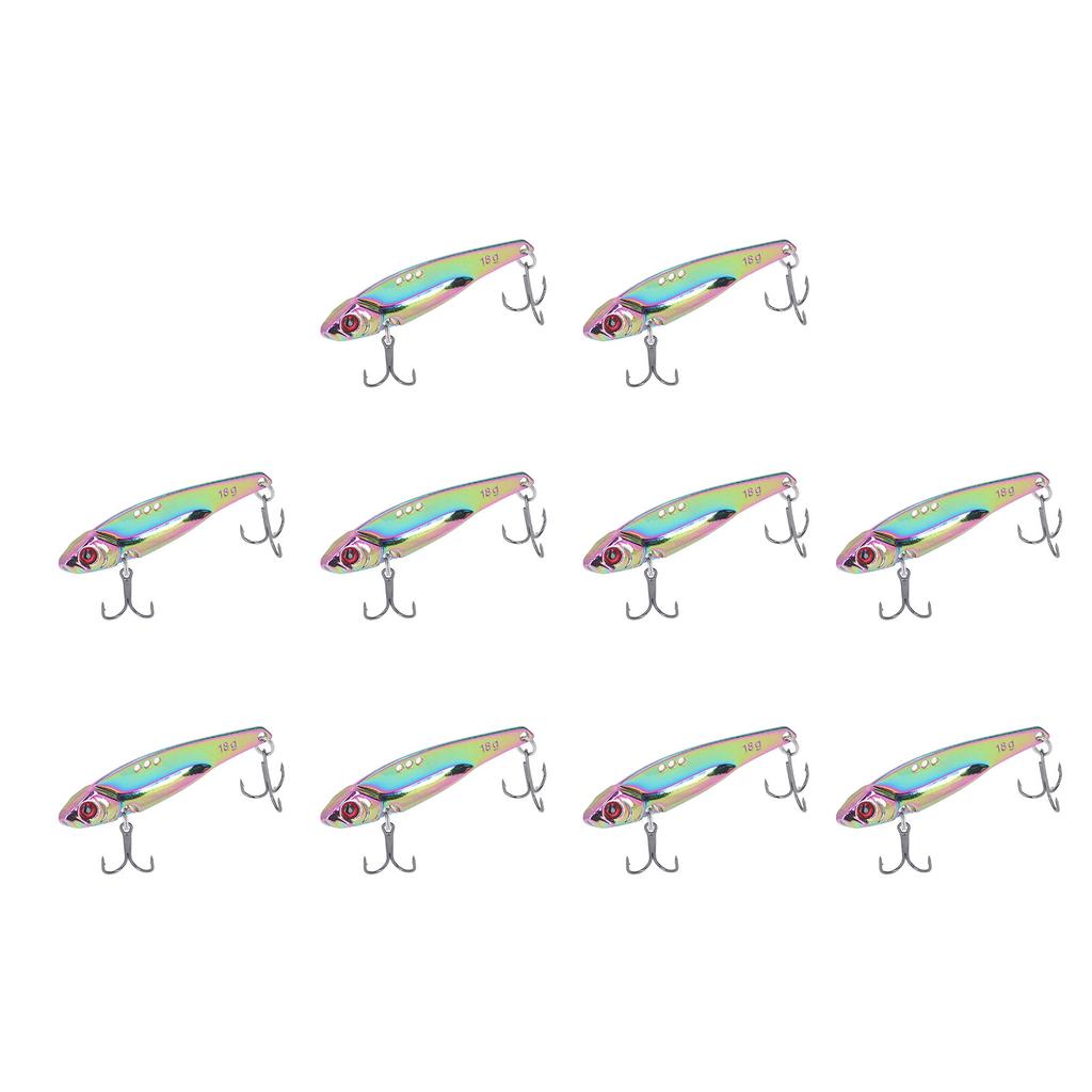10PCS Fish Shape Artificial Bait High Simulation Aluminum Alloy Fishing Lure Bait with Barb