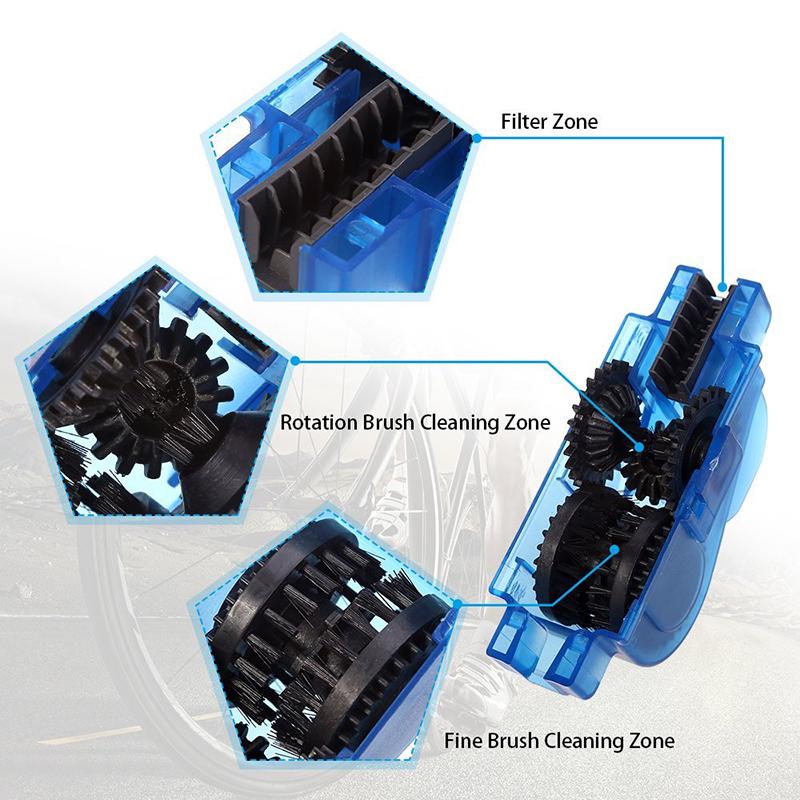 Portable Bicycle Chain Cleaner Bike Brushes Scrubber Wash Tool Mountain Cycling Cleaning Kit