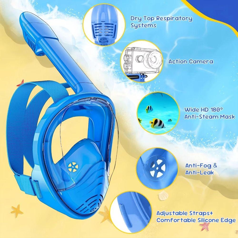 Auslaufsichere Tauchmaske Weitsicht Unterwasser-Schnorchelmaske Sichere Kinder-Schwimmmaske Unterwasser