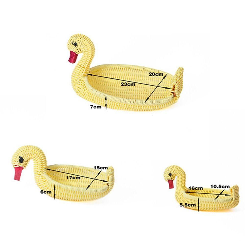 Retro Woven Animal Style Storage Rattan Woven Tea Tray  Restaurant Serving Tabletop Display