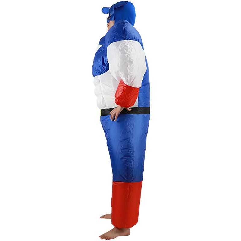 Halloween Patay Bar Stage Show Party Party School Atmosphere Captain America Inflatable Captain america adult one size fits all 150-190cm