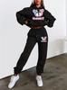 European And American Women'S Clothing Autumn And Winter Hooded Casual Sports Sweater Two-Piece Set