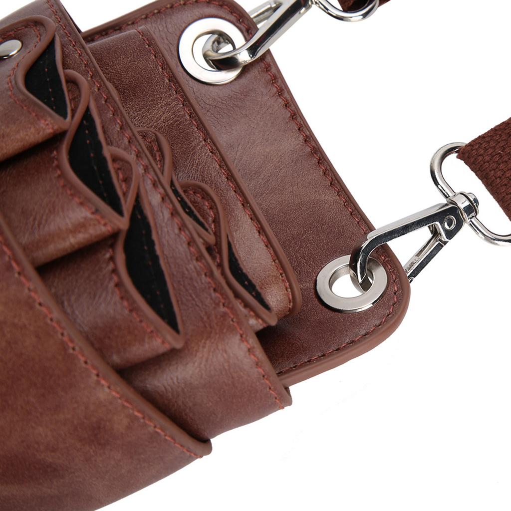 Friseurscherenetui Holster mit Gürtel Friseurbedarf Hüfttasche Etui Tasche Braun
