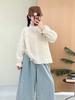 Spring 2026 Japanese Lace Embroidered Loose-Fit Women's Long Sleeve Pullover Shirt