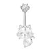 Süßer Katzen Bauchnabelring Glänzender Zirkon Nabelpiercing Ring Für Frauen Sexy Körperschmuck Zubehör Geschenke