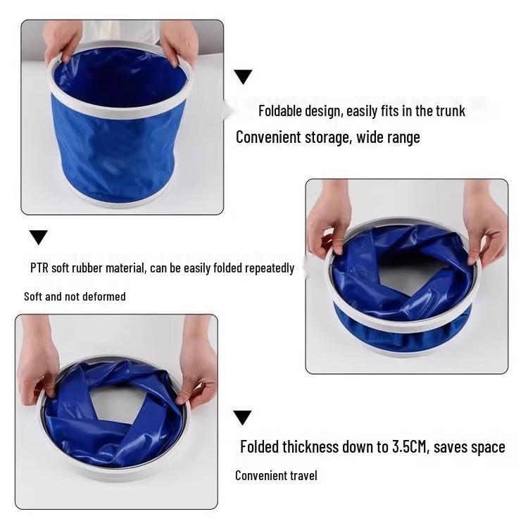 Foldable Oxford Cloth Car Bucket - Portable for Car Wash & Fishing