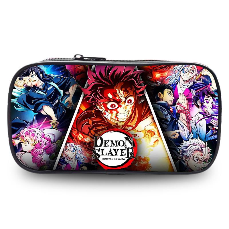 Demon Slayer Large Capacity Oxford Pencil Case For Students Stylish Casual Design