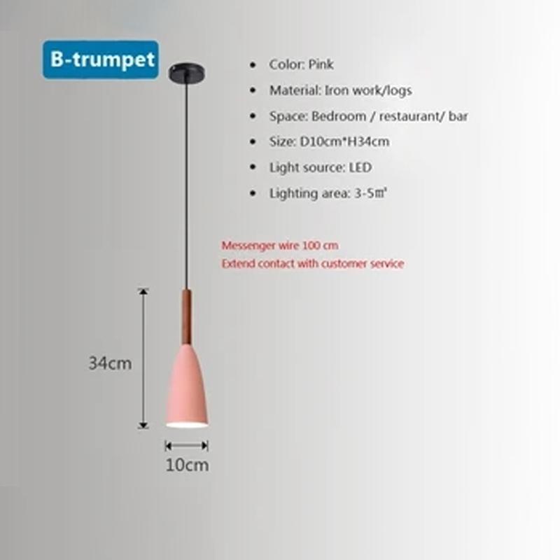 

Nordic LED Подвесной светильник из дерева, черно-белый, для спальни, столовой, фона, домашнего внутреннего освещения No light bulb фиолетовый