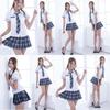 Women's Sexy Lingerie School Girl Uniform Cosplay Costume With Stylish Turn-down Collar And Pleated Skirt