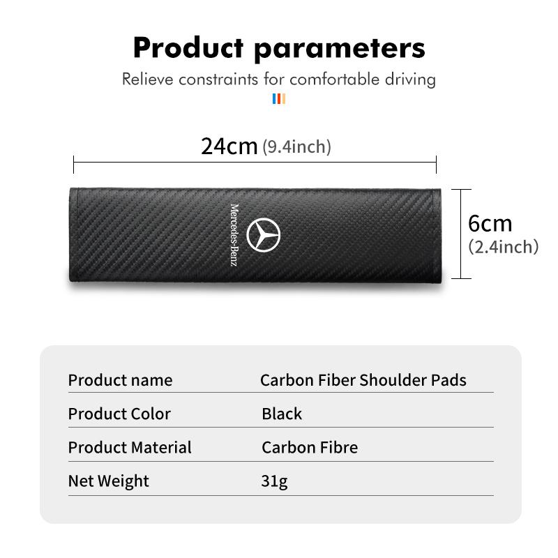 Car Seat Belt Shoulder Cover Insurance Strap Protection Pad For Benz C180 C300 W124 W176 W177 C200 C260 GLC CLE CLA AMG
