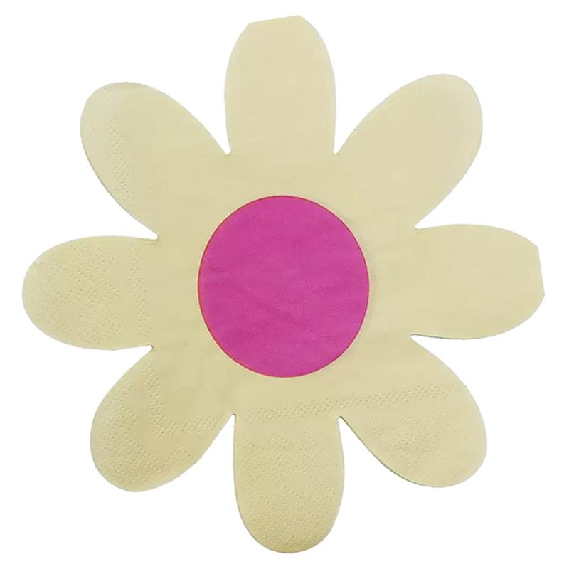 

20pcs Pink White Daisy Flower Paper Napkins Party Disposable Tissues Towel for Kids 1st Birthday Baby Shower Wedding Decoration жёлтый