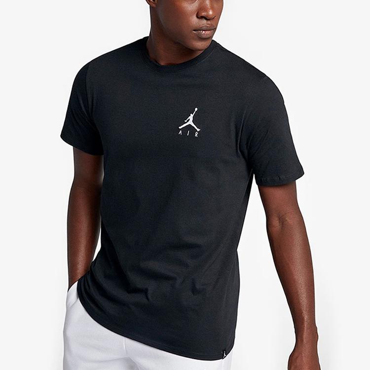 Jordan Embroidered Logo Crew Neck Short Sleeve T-Shirt Men Tops Black DA6800-010