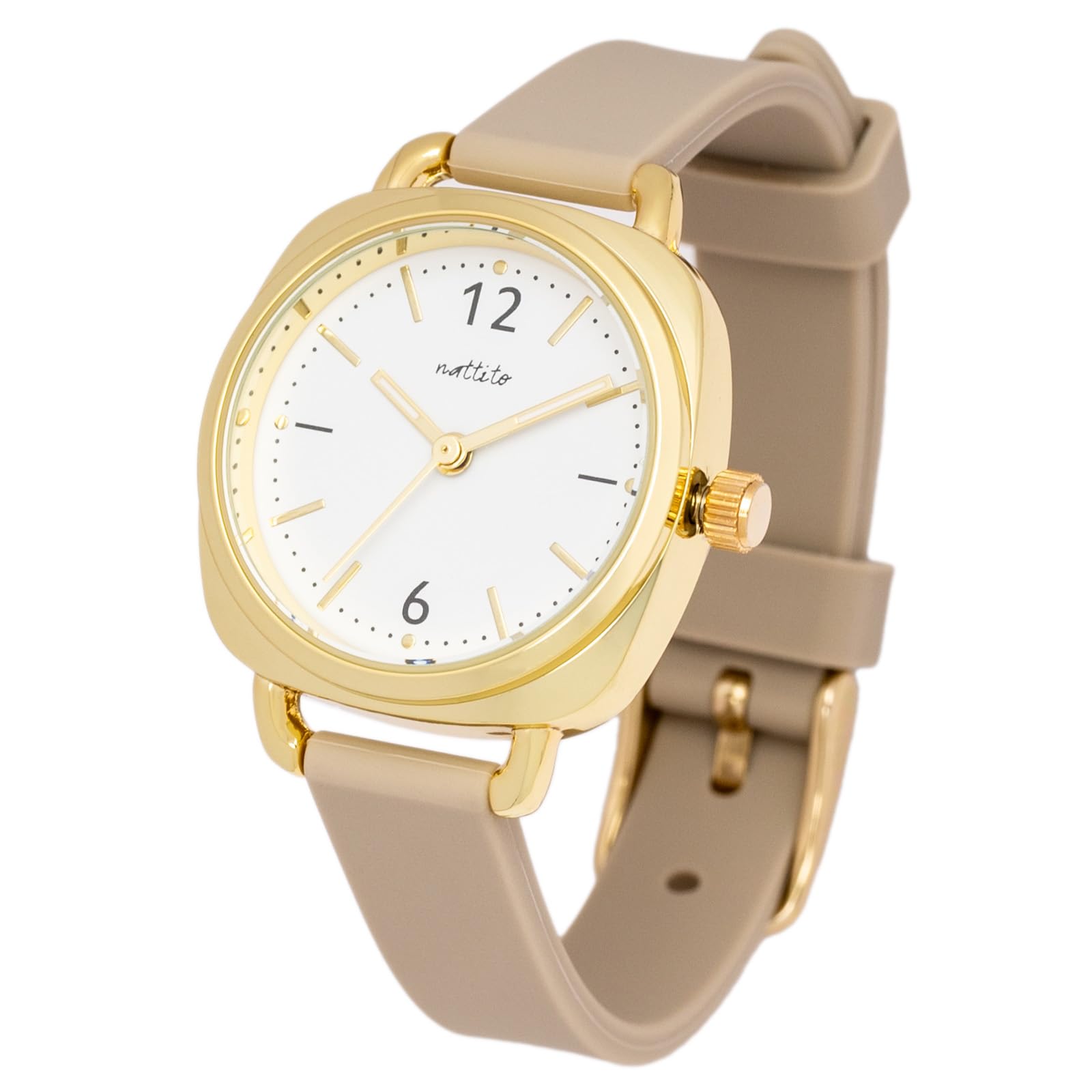 

Analog Watch with Silicone [Fieldwork] Women s Strap, Sicilin, Gold, Gray, MKS2513-3 сірий колір