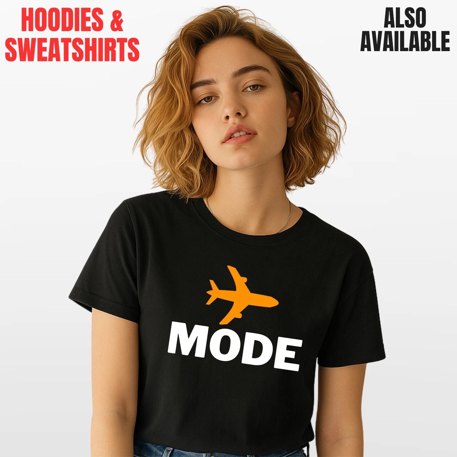 

Airplane Mode T-Shirt, Hoodie & Sweatshirt – Travel Graphic Top | Unisex Casual L