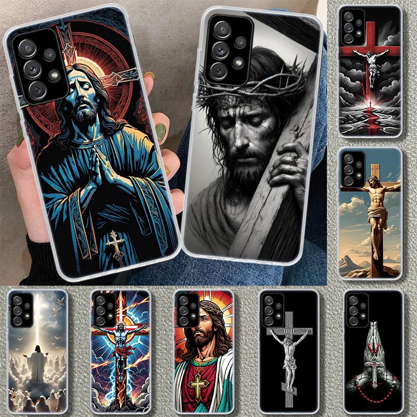 Christian Cross Design Phone Case for Samsung Galaxy A17 A16 A26 A36 A56 A57 A37 A15 A25 A35 A55 A14 A24 A34 A54 A13 A23 A33 A53