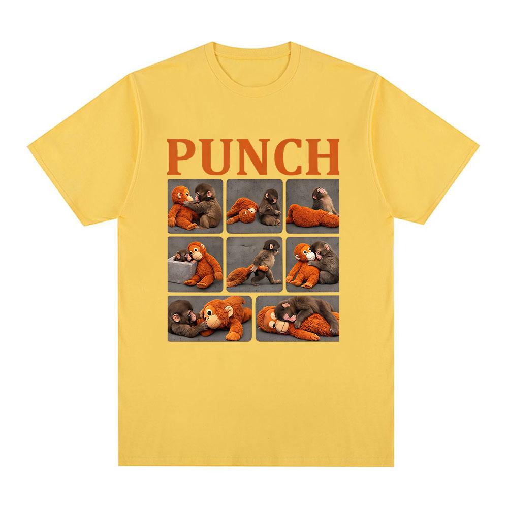 Punch The Monkey Baby Zoo Funny Meme Tshirts Unisexs Women Clothing Casual Cotton Tshirt Fashion Oversized Short Sleeves T Shirt