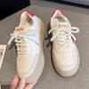 Fall  New White Shoes Women's Leather Muffin Soft Bottom Star Pattern Sneakers Simple Casual Sneaker Women's