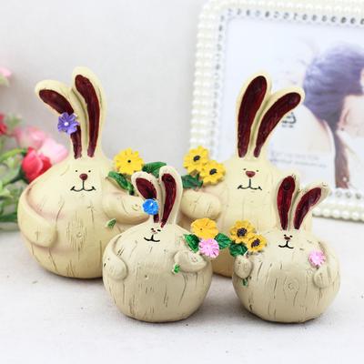 Garlic Rabbit Fat Rabbit Resin Craft Creative Home Wine Cabinet Bedroom Living Room Atmosphere Fun Decoration 2Pcs Cute