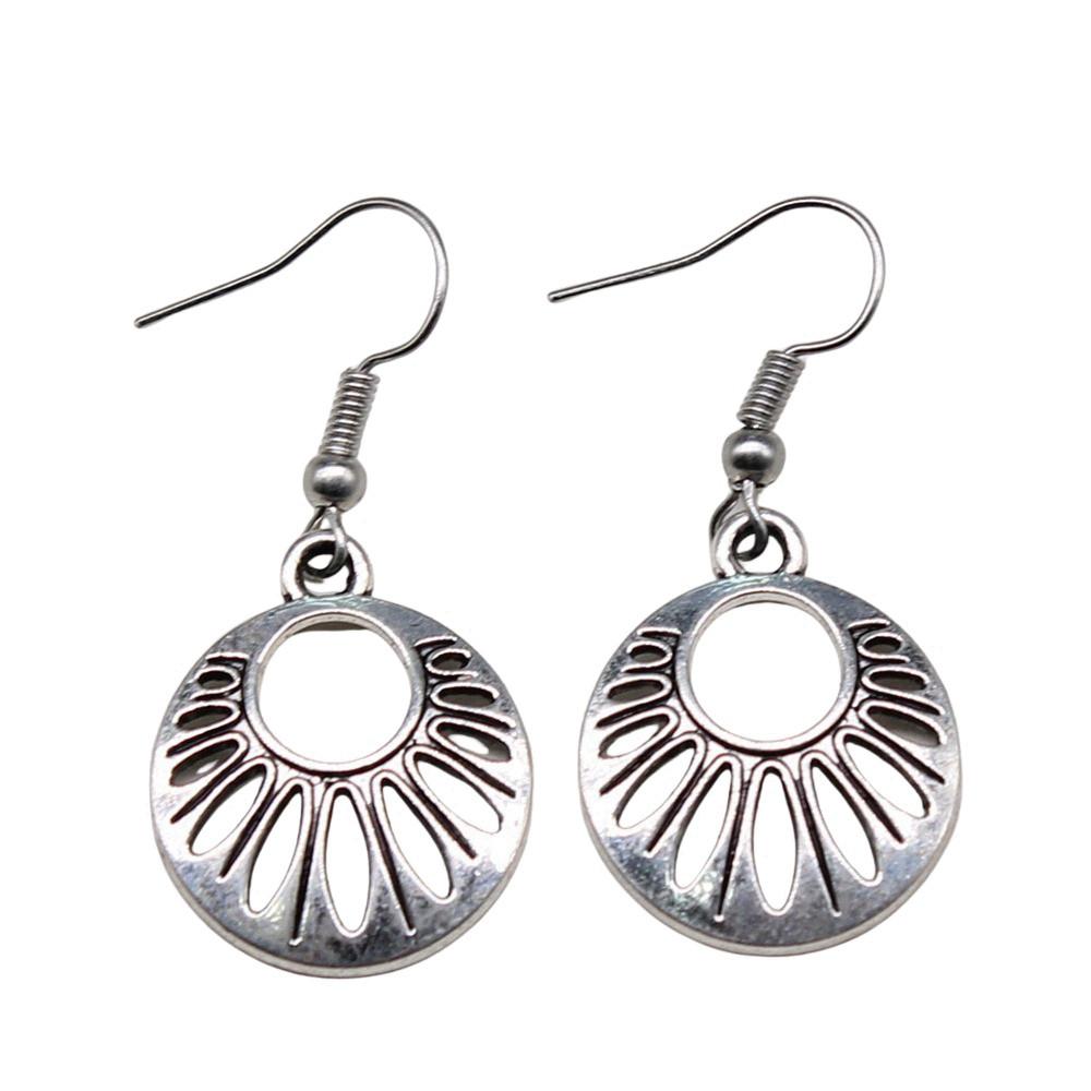 Hängeohrring Pflanze Blume des Lebens Minimalistischer Schmuck Komponenten Ohrringgröße 18x19mm QE020