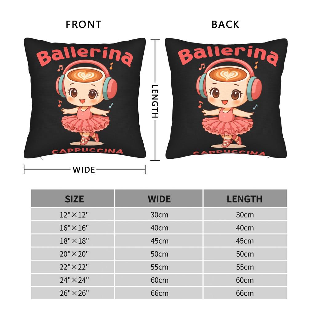 Pillow Cover Italian Brainrot Meme Fashion Pillow Case For Sofa Couch Bed Living Room Pillowcases