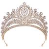 Royal Queen Green Crown Big Diadem Bride Tiara Crowns for Women Bridal Wedding Party Crown Hair Dress Jewelry Accessories