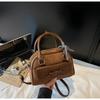 2026  Single Retro Simplicity Bow Decorati Design Crossbody Bags for Women Solid Color Faux Suede Shoulder Bags