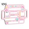 Child Drawing Board First Day of School Sign, Reusable Wooden Chalkboard Sign for Kids, Back Message Center to Decorations Supplies Kindergarten