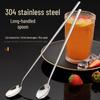 304 Stainless Steel Long Handle Stirring Spoon - Ideal for Ice, Coffee, Milk Tea, Honey, and Seasoning.