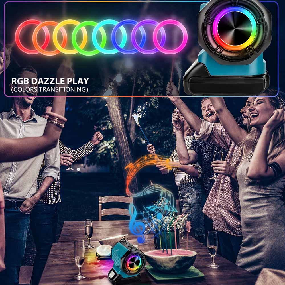 Bluetooth Speaker For Milwaukee/Makita/Dewalt/Bosch 18V 20V Battery With USB Type-C Port Charge Player Loudspeaker Amplifier