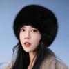 Fur Plush Hat Women's Autumn and Winter Big Head Circumference Thickened Warm Cold Ear Protection Bucket Hat Shows Small Face