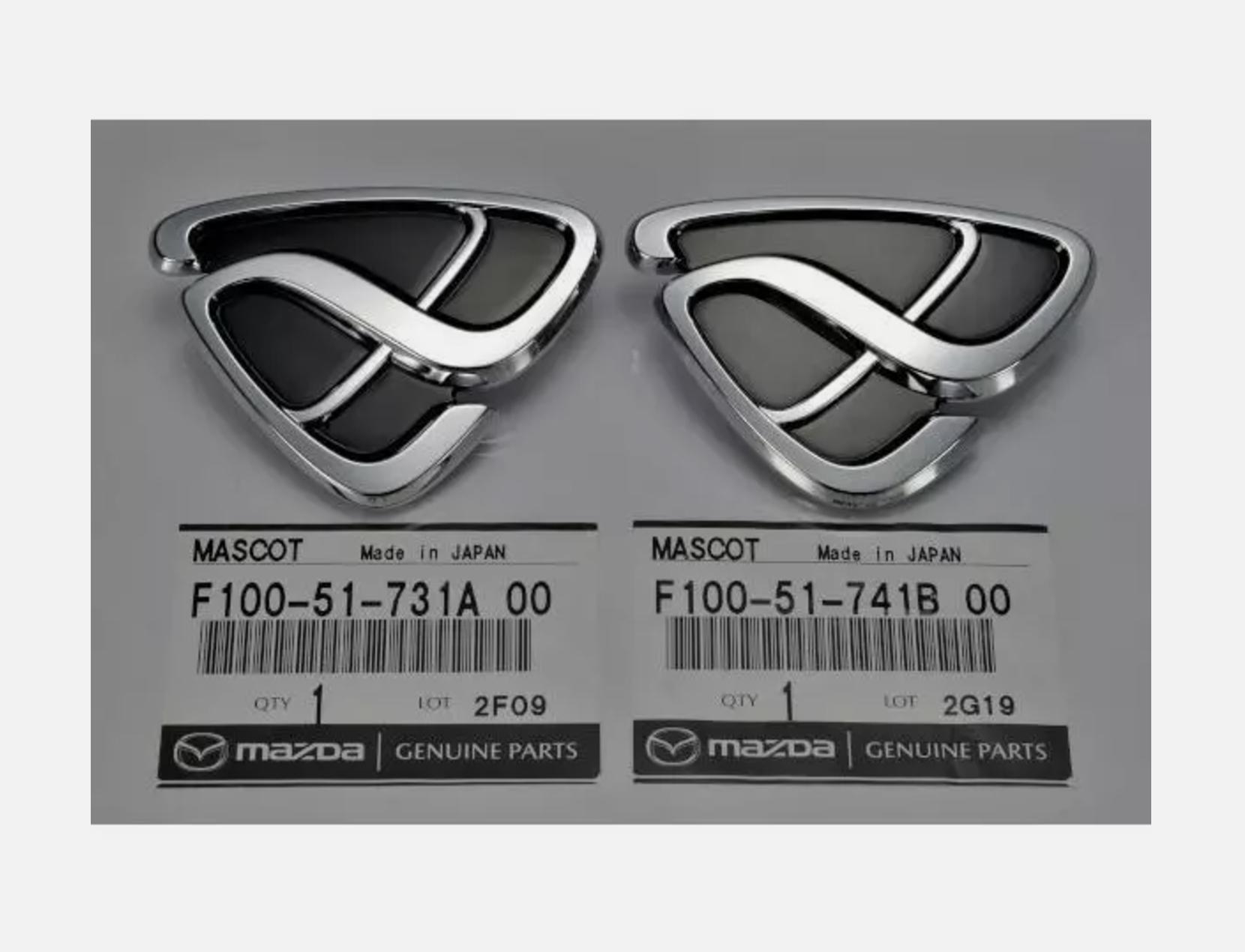

MAZDA RX-7 FD3S Efini Badge Emblem Front Rear Pairs Set Black OEM New Genuine