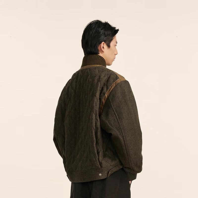 Men's Loose A-Line Scarf Collar Short Padded Jacket