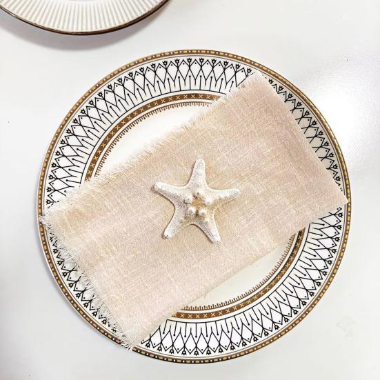 Nordic Fringed Cotton Napkin Tassel Dinner Napkins for Wedding Party Soft Absorbent Reusable Elegant Table Decor for Home Restaurant