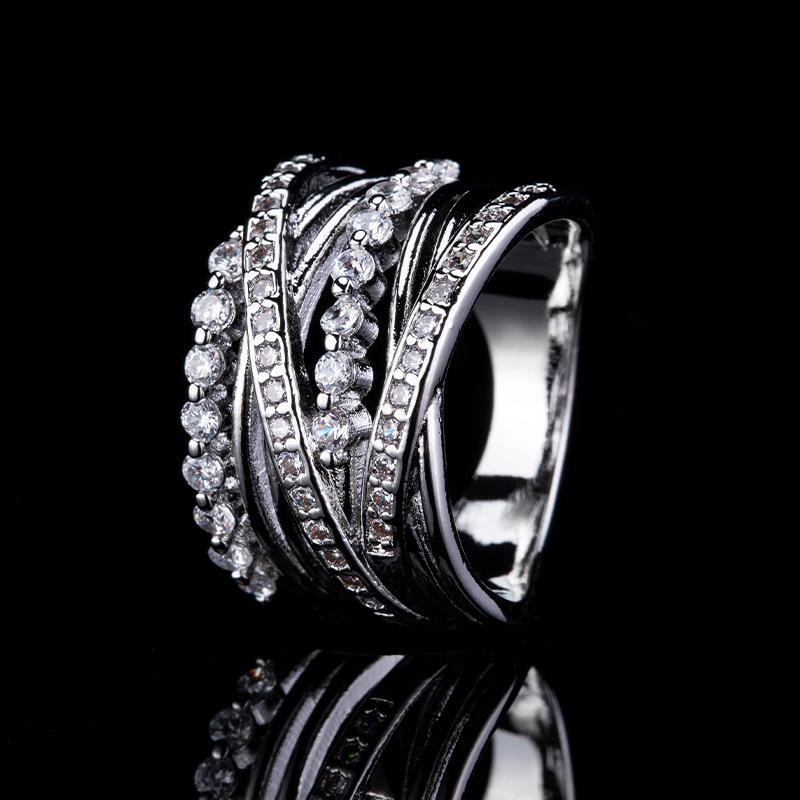 Zircon Multi-Layer Winding Ring Design High-End Personality Women'S Light Luxury Index Finger Ring