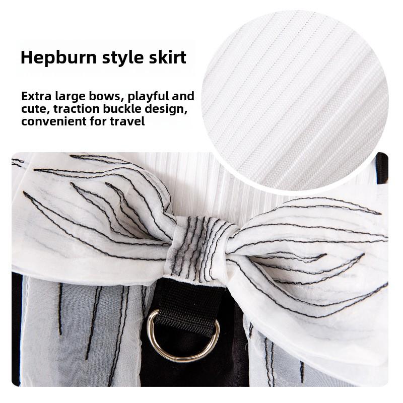 Câine de primăvară vară Hepburn Wind Big Butterfly Vestă de tracțiune Fusta Câine mic Fusta Teddy Cat Haina pentru câini