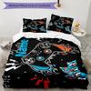 3pcs Custom Name Game Controller Bedding Set Duvet Cover Closure Includes 1 Duvet Cover & 2 Pillowcases, Soft and Comfortable for All Seasons.