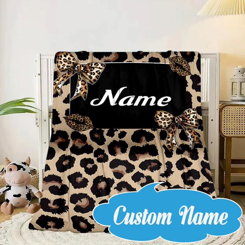 Custom Name Pink Ribbon Awareness Blanket bed sofa Blanket Flannel Blanket for Camping, Hiking, Picnic Essentials,gift for Fan family