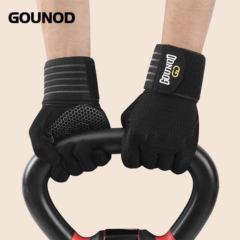 Bc Pet Supplies Unisex Black 1Pair Gounod Full Finger Fitness Gloves Breathable Wear Resistant Weightlifting Gloves For Gym Training