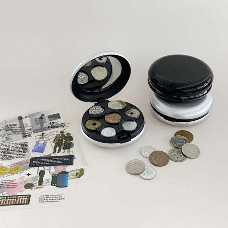 1Pc New Coin Collection Purse Wallet Organizer Holder For Car Coin Changer Holder Mini Euro Coin Dispenser Plastic Storage Box