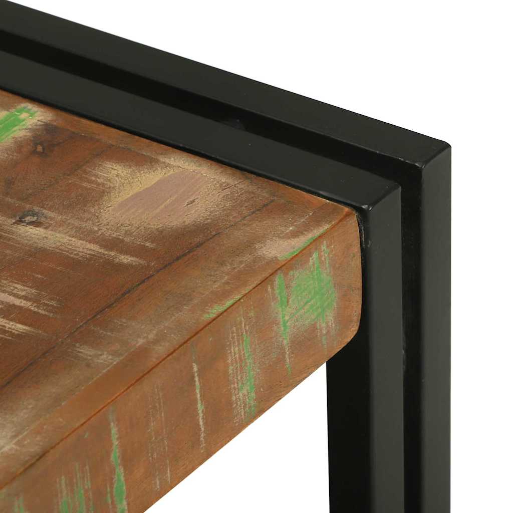 Multicolored Coffee Table Made of Solid Upcycled Wood