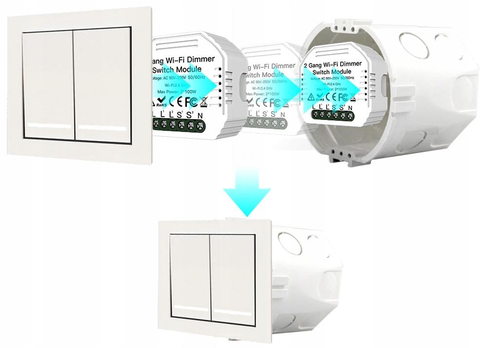 TUYA 2-Circuit WiFi In-Box Light Dimmer