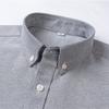 100% Cotton Oxford 3XL Men's Shirts Short Sleeve Regular Fit Formal Single Pocket Work Gray White Shirt